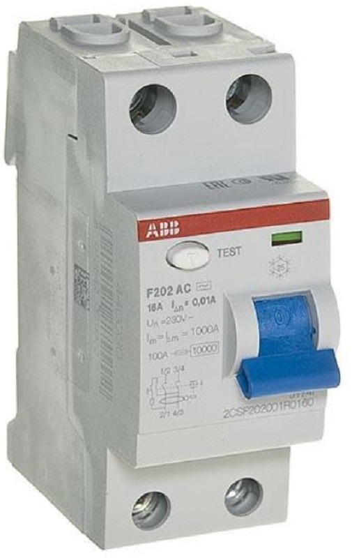Выключатель дифференциального тока УЗО ABB F202 2п 25А 30мА 6,0кА тип AC